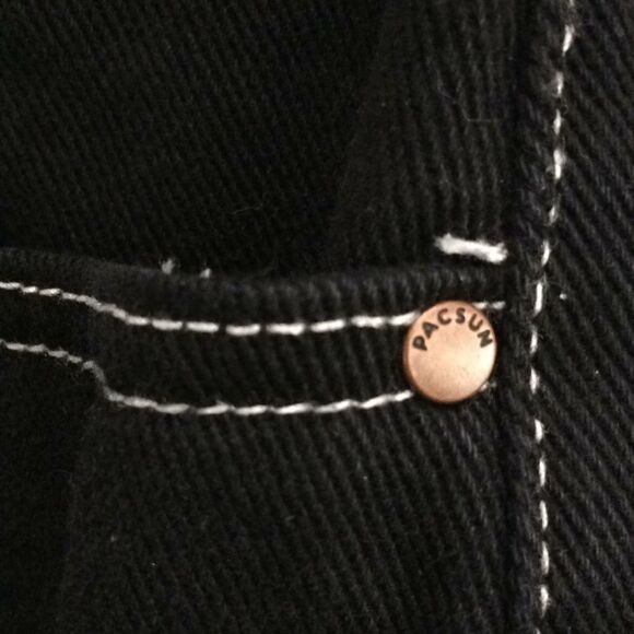 Pacsun black denim distressed hem denim skirt - Picture 8 of 8